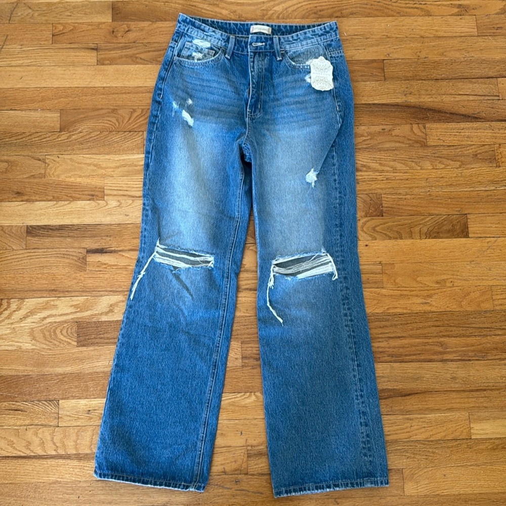 NWT Altar’d State Dark Wash Distressed Denim Jeans size 30